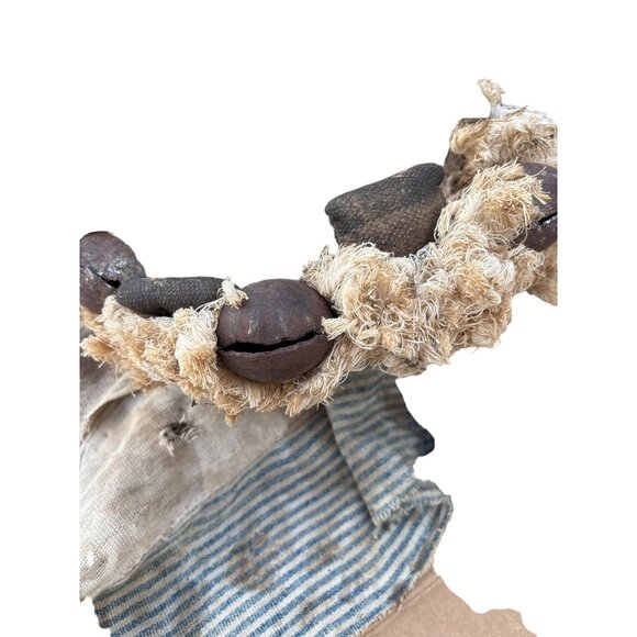 African Tribal Mask With Cowrie Shells Handcrafted Wooden Wall Decor - Picture 6 of 16